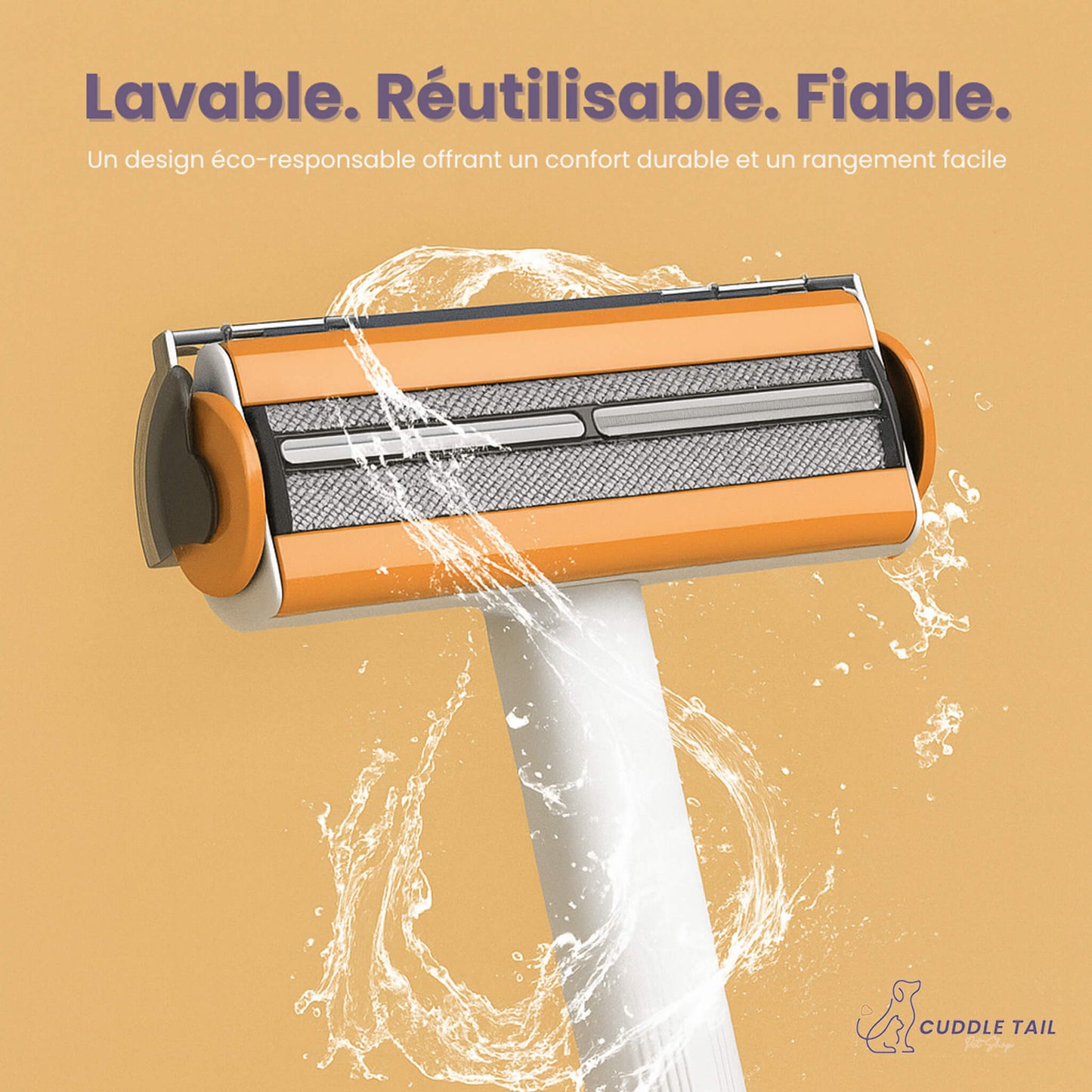 Cuddletail Rouleau anti-poils pour animaux (chiens & chats)